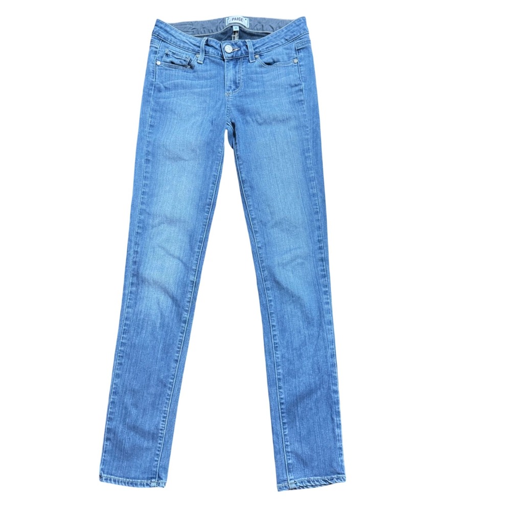 Paige Denim Women Size 25 Blue Medium Wash low rise straight Leg Stretch Jeans